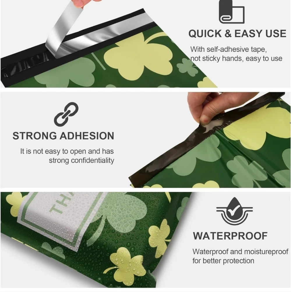 15 ct St. Patrick, thank you polymailers
